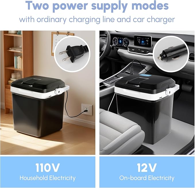 Nouva Portable RV Refrigerator 28 Qt(26L) Electric Cooler and Warmer 12V Mini Fridge for Car Camping, Fishing, Work Beach Picnic