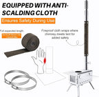 CHANGE MOORE Hot Tent Stove, Secondary Burn Design - Improve Combustion Efficiency, Portable Wood Burning Tent Stove w/Chimney Pipe & Anti-scalding Cloth, for Outdoor Camping, Hunting, Ice Fishing
