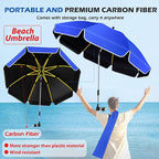 48.8 inch Large Beach Umbrella with Clamp Sun Shade for Beach Chair, 360°Adjustable UV Protection Golf Umbrella with Clip for Outdoor Stroller Wheelchair Camping Chair