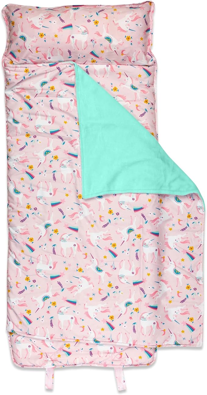 Stephen Joseph, Toddler All Over Print Nap Mat with Soft Blanket and Removable Pillow for Boys & Girls, Kids Sleeping Bag for Elementary, Daycare, Preschool with Carry Handle