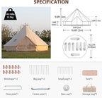 Oxford Bell Tent for Family Camping - Spacious 13.1ft /16.4ft Yurt with Stove Jack, Large Glamping Tents for 4-8 People, 4 Season Oxford Hot Tent Shelter