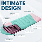 PTEROMY Sleeping Bags for Adults, Lightweight and Machine Washable, Water Resistant Backpacking Camping Sleeping Bag for Warm Cold Weather, Camping Essentials for Hiking Travel