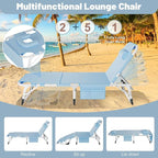 Slsy Folding Lounge Chairs Outdoor, Adjustable Sleeping Cot Chair, Portable Folding Bed Cot Chaise Lounge Chairs for Outside Beach Lawn Camping Pool Sun Tanning