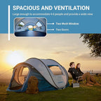 EchoSmile Instant Pop Up Camping Tent, 2/4/6 Person, Easy Setup Tent, Water Resistant Dome, Portable with Carry Bag