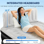 Queen Air Mattress with Headboard, Built-in Pump, 19" Raised Upgraded Comfort, 800 lbs Heavy-Duty Support, 48-Hour Leak-Tested, 3.5 Min Inflatable Portable Blow Up Mattress for Home, Guest & Camping