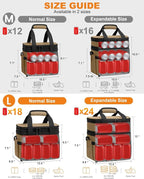 Lunch Box For Men Women Double Deck Insulated Lunch Bag For Men Woman Leakproof Expandable Cooler Bag with Adjustable Shoulder Strap for Kids Shool Work Picnic Camping(Khaki,Large)