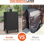 Arcedo Vertical Smoker Cover Compatible with Pit Boss Copperhead 4, 5, 7 Series, PBV4PS2, PBV4NX, Pro 4-Series, Heavy Duty Waterproof Outdoor Wood Pellet Grill Cover for PB 73550, Black