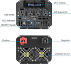 LVYUAN 3000 Watt Power Inverter 24V to 110V 120V DC to AC with 4 AC Outlets, LCD Display, USB Port & Remote Control for Home, RV, Vehicle, Truck, Off-Grid Solar System, Heavy Duty Outdoor Camping