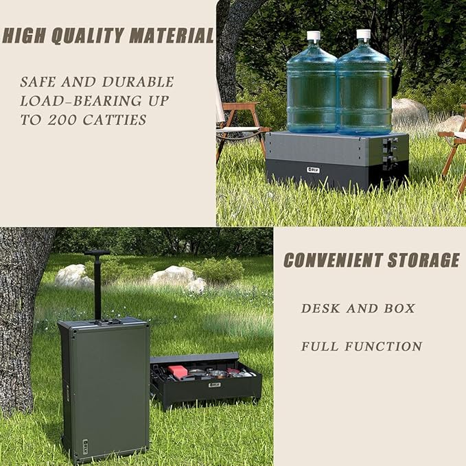 Folding Camping Kitchen Table with Cookware Tableware Sets,Aluminum Portable Outdoor Cooking Table,for Outdoor Picnic
