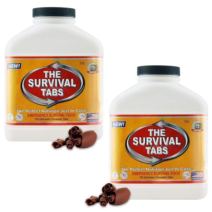 30 days of emergency survival food supply chocolate 25-year shelf life none GMO gluten-free