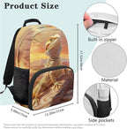 Lizard Backpack with Lunch 2Nd Grade Backpack Boys Fashion Portable Boys Bookbag Age 6-8 with Lunch Box 4 in 1 School Bag for Boy 6-7 Travel Hiking Daypack Outdoor Camping