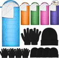 Tranqun 5 Packs Sleeping Bags for Homeless 5 Winter Beanies 5 Gloves Adults 0 Degree Camping Sleeping Bag Waterproof Lightweight for Donation Shelter