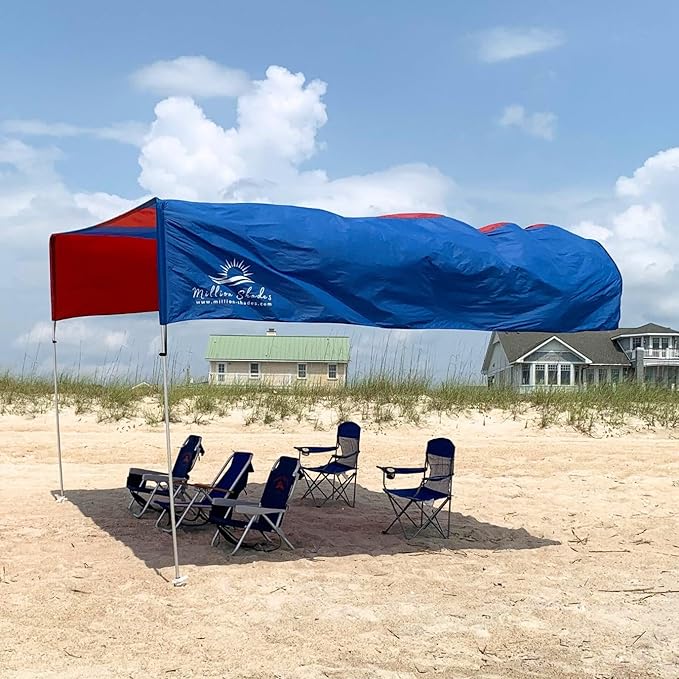 MillionShades® Beach Shade Canopy – Grande 14 ft x 14 ft Wind-Propelled™ Sun Shade for Beach with UPF 50+, 360° Views, Quiet & Lightweight Design, Easy Setup Tent - Windproof Beach Shelter