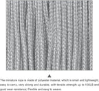 MECCANIXITY 1.18mm x 164 Feet Paracord Micro Cord Rope 100 LB Polyester Braided Cord Spool for Camping Outdoor Jewelry Bracelet, Silver