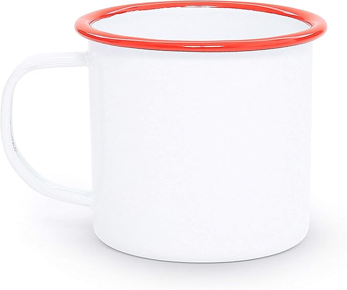 Enamelware Starter Set, 16 piece, Vintage White/Red