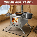 H&ZT Large Hot Tent Stove, Upgraded Wood Burning Stove with 9 Chimney Pipes, Portable Camping Heater for Cooking, Hunting & Winter Warmth