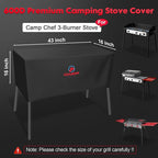 Comnova Grill Cover for Camp Chef 3 Burner Stove - 600D Outdoor Camping Stove Cover Waterproof, 3-Burner Griddle Covers for Camp Chef TB90LW, TB90LWG, TB90LWG15, PRO90, SPG90B, Tundra Pro 16 and More