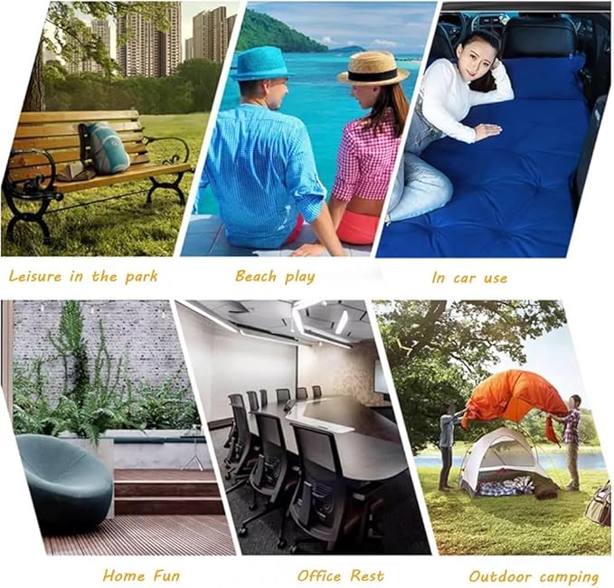 Portable Inflatable Car Mattress,Inflatable Camping Air Mattress for Universal SUV,Folding Air Bed Cushion Car Mattress Camping Mattress for Car Sleeping Bed Travel(Color:Red)