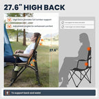 Overmont Heated Camping Chair with High Back - 3 Heat Levels 2-Zone Separately Heating - 450 LBS Support Heavy Duty Folding Chair Portable for Adults Patent No.: US D1.028.543S - Battery NOT Included