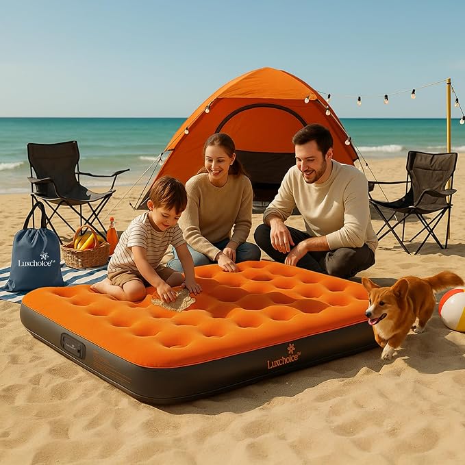 Air Mattress Twin with Built-in Rechargeable Pump 9'' Camping Inflatable Mattress Portable Blow up Mattress Air Bed Guest Bed for Home Outdoors Hiking Travel