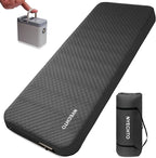 Self Inflating Sleeping Pad for Camping, 4" Extra-Thick Memory Foam Camping Mattress with Electric Pump, Fast Inflate & Deflate, 9.5 R-Value Insulated Camping Pad for Car Travel Tent Cot, Grey