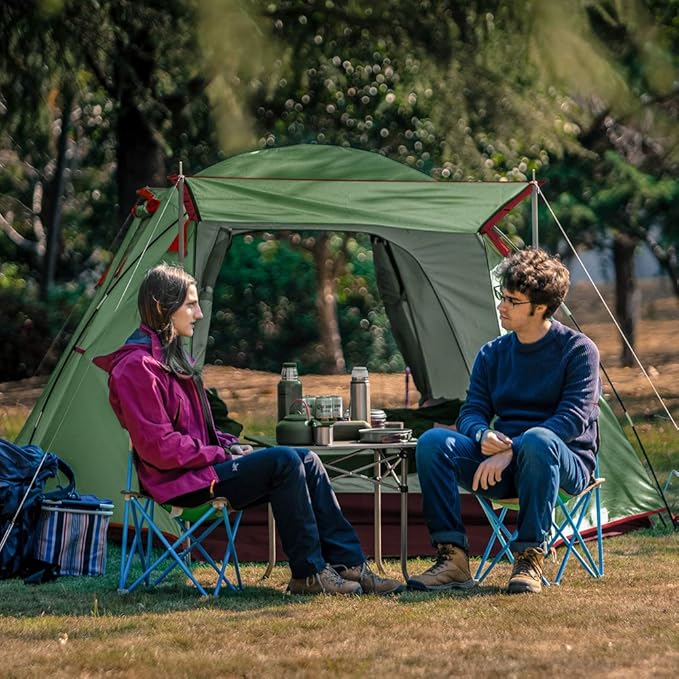 KAZOO 2／4 Person Camping Tent Outdoor Waterproof Family Large Tents 2/4 People Easy Setup Tent with Porch Double Layer | Outdoor, Waterproof, Family, Large, Tents, Easy Setup