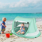 110x70x50cm Baby Beach Tent Camping Tent Sun Shelter Pop Up Baby Uv Protection Beach Tent with Storage Bag for Picnic Vacation Travel Yard Outdoors Beach