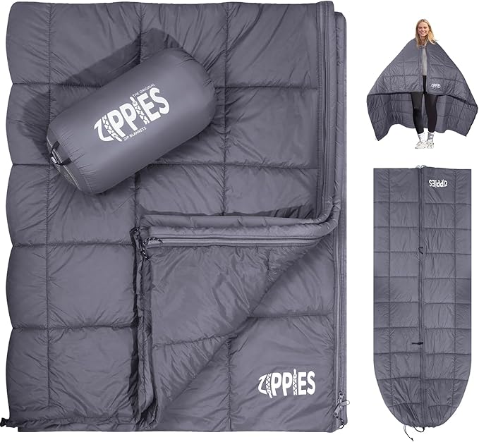 3M Thinsulate Insulation Puffy Camping Blanket for Cold Weather, Queen Size Warm Camping Quilt with Zipper, Waterproof Outdoor Sleeping Bag for Hammock, Cozy & Versatile Gift for Men and Women