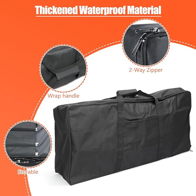 QuliMetal Patio Cover and Carry Bag for Camp Chef 3 Burner Stoves, Tundra Pro 16, SPG90B, PRO90, TB90LWG – Heavy Duty 600D Stove Cover and Bag for Camp Chef Pro 90X