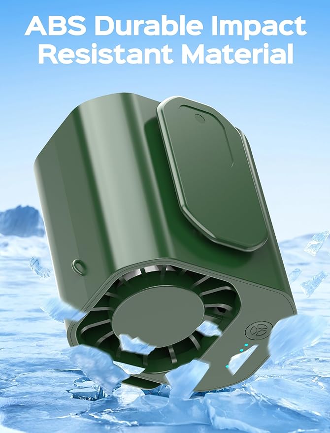 10000PRM Portable Waist Clip Fan, Up to 20Hrs Mini Personal Fan Rechargeable, Belt Clip on Waist Portable Cooling Fans for Camping, Outdoor, Jobsite - Green