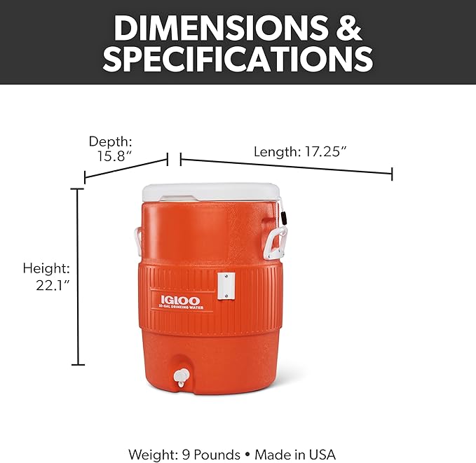 Igloo Sports Cooler | Insulated Beverage Dispenser with Spout |Portable Handwashing Station