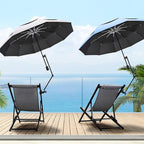 UPF 50+ Beach Umbrella with Adjustable Universal Clamp