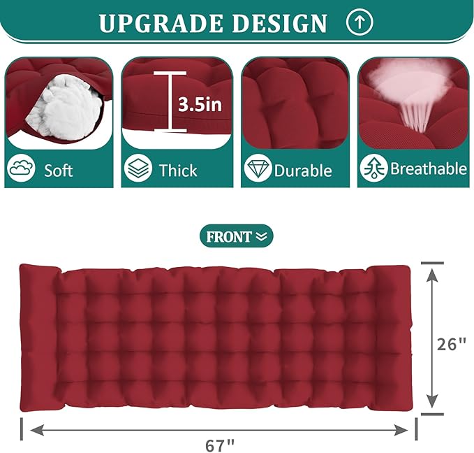 UDPATIO Zero Gravity Chair Oversized Outdoor Anti Gravity Chairs Patio Lounge Folding Adjustable Chair with Cup Holder, Foot Pad & Padded Headrest, Supports 500lbs (1, Red, 33in)