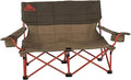 Kelty Low Loveseat Oversized 2-Person Heavy Duty Folding Camp Chair, Double Seat for Soccer Games, Tailgating, Beach Days (Low Height/Bungee)