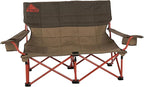 Kelty Low Loveseat Oversized 2-Person Heavy Duty Folding Camp Chair, Double Seat for Soccer Games, Tailgating, Beach Days (Low Height/Bungee)