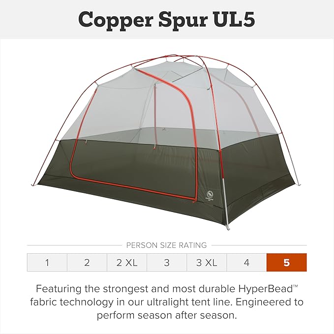 Big Agnes Copper Spur UL - Backpacking Tent for Camping, 3 Season, Ultralight, Waterproof, Anodized Poles