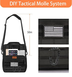 Tactical Insulated Lunch Bag Lunch Box - Expandable Large Cooler Bag for Men - Versatile Lunchbox for Adults Work Shifts Outdoor Trips Black 16L