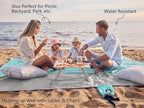 WEKAPO Beach Blanket Sandproof Waterproof, Extra Large Beach Mat, Oversized & Compact Sand Free, Quick Drying Beach Essentials for Vacation, Cruise, Picnic & Camping with Stakes