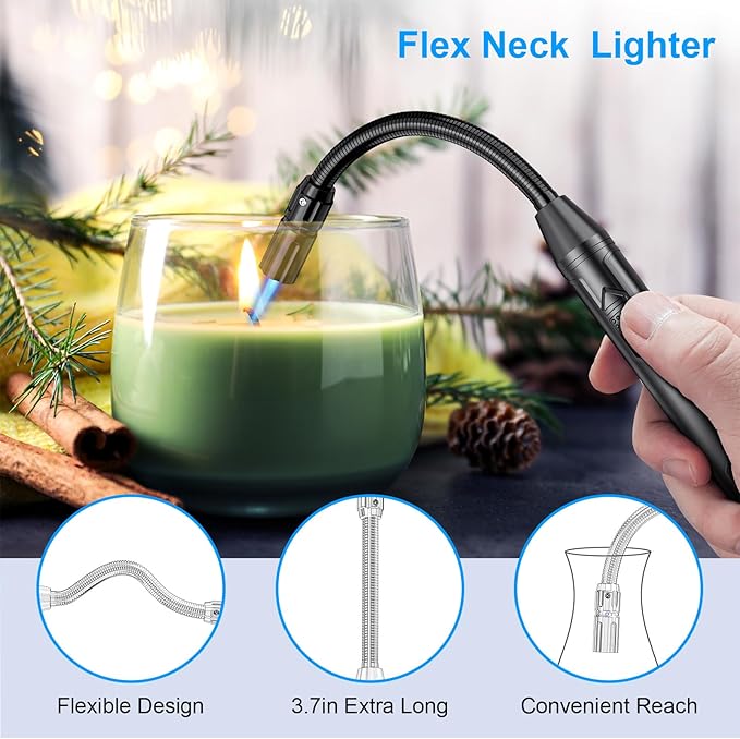 Torch Lighter Refillable Butane Lighter Long Flexible Neck Multipurpose Lighter for Candles Grill BBQ Fireplaces Kitchen Camping (No Prefilled)
