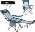 #WEJOY 2-in-1 Reclining Camping Chair with Footrest for Adults Folding Lounge Chair with Adjustable Backrest Lightweight Camping Chairs Heavy Duty Camp Chairs for Outdoor