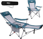 #WEJOY 2-in-1 Reclining Camping Chair with Footrest for Adults Folding Lounge Chair with Adjustable Backrest Lightweight Camping Chairs Heavy Duty Camp Chairs for Outdoor