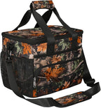Leakproof Reusable Insulated Cooler Lunch Bag Tree Leaves Camouflage Camo Picnic Lunch Box for Women Men Cooler Tote Office Work Camping Beach 24 Can 15L