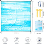 Beach Blanket Waterproof Sandproof Beach Mat 79" X 83"/10'x9'for 2-8 Adults Quick Drying Outdoor Picnic Mat Beach Accessories for Travel, Camping, Hiking