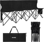 1MORE Soccer Bench - Portable Folding Team Bench, 4 Seats Foldable Sideline Benches, Soccer Chair with Bag & Backrest, Adult Team Chair for Football Camp Sport Events Outdoor Seating.Black