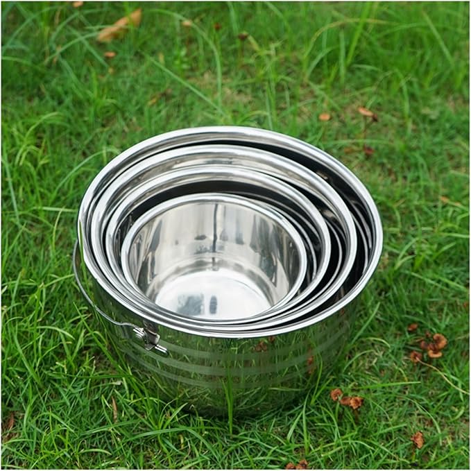 Compatible for NOBANA CLS Outdoor Tableware Stainless Steel Set Pot Thickened Picnic Barbecue Multi-Purpose Portable Camping Hanging Soup