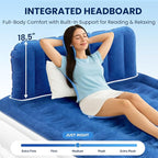 Queen Air Mattress with Headboard, Built-in Pump, 19" Raised Comfort Design, 800 lbs Max, 48-Hour Leak-Tested PVC, 3.5 Min Fast Inflation & Headboard, Durable Air Bed for Home, Guests Bed, Travel