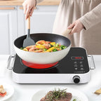 Single Burner Electric Cooktop,1800W 110V Electric Stove Top with Knob Control, Portable Cooktop with 2 Handle,single burner electric stove with Double Ring Heating, 4 hours Timer