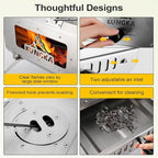 Tent Stove, 7.3ft height Portable Wood Burning Stove, Small Stainless Steel Hot Tent Stove with 6 Chimney Pipes for Outdoor Heating, Cooking, Hunting & Ice Fishing