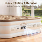 Air Mattress Queen with Built-in Pump – 18" Raised Inflatable Bed with High Speed Built-in Pump, Stable and Durable, colchón inflable, Carry Bag, Cozy Guest Air Bed for Sleepovers, Glamping, Moving