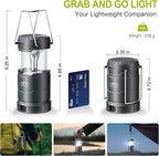 LETMY LED Camping Lantern for Power Outages, 3 Color Modes & Dimmable Battery Powered Lantern, IP65 Waterproof & Collapsible, Lanterns Flashlight Survival Kits for Emergency Hurricane Hiking, 4 Pack
